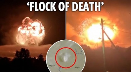 How record 100-strong flock of Ukrainian drones vaporised vast Russian arsenal in &#39;earthquake blast&#39;