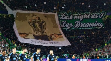 Amazing Celtic Fans Tifo - Slovan Bratislava Champions League - &#39;Last Night As I Lay Dreaming&#39;