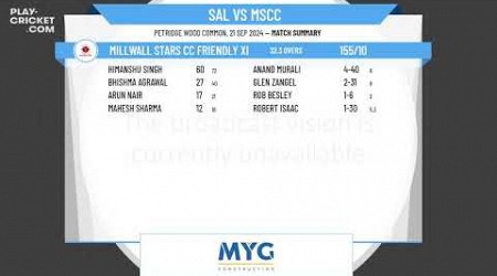 Salfords CC 2nd XI v Millwall Stars CC Friendly XI