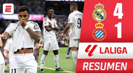 REAL MADRID goleó sin piedad al ESPANYOL 4-1. Goles de Carvajal, Rodrygo, Vini y Mbappé | La Liga