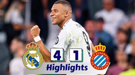 Real Madrid vs Espanyol 4-1 Resumen y Goles | LaLiga 2024/25