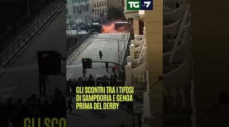 Gli scontri tra i tifosi di Sampdoria e Genoa prima del derby