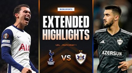 Tottenham vs. Qarabağ FK: Extended Highlights | UEL League Phase MD 1 | CBS Sports Golazo - Europe