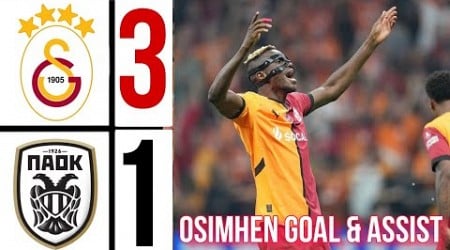 Galatasaray vs Paok (3:1) Highlights | europa league 24/25 victor osimhen Goal &amp; Assist