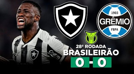 BOTAFOGO EMPATA COM O GRÊMIO E VÊ PALMEIRAS ENCOSTAR NO TOPO! BOTAFOGO 0 x 0 GRÊMIO | Narração