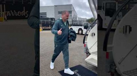 OFF TO BUDAPEST: The Tottenham Players Boarding the Plane: Ferencváros v Spurs: Europa League