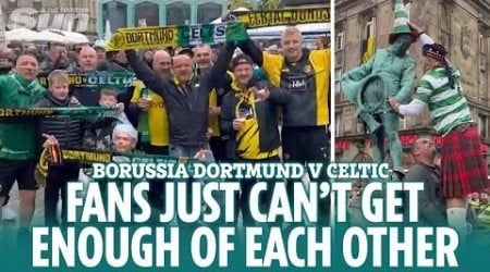 Celtic &amp; Borussia Dortmund fans Just Can&#39;t Get Enough of each other as they party before big game