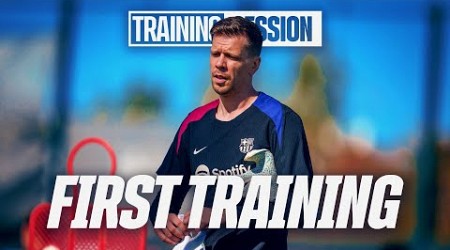 WOJCIECH SZCZESNY&#39;s FIRST TRAINING for FC BARCELONA! 