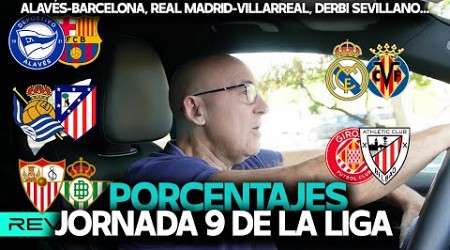 REAL MADRID - VILLARREAL, ALAVÉS - BARCELONA, SEVILLA-REAL BETIS... PORCENTAJES DE LA JORNADA 9 LIGA