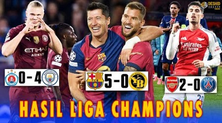 Hasil Liga Champion: Barcelona Hajar Young Boys - Arsenal Sikat PSG - Man City &amp; Inter Pesta Gol