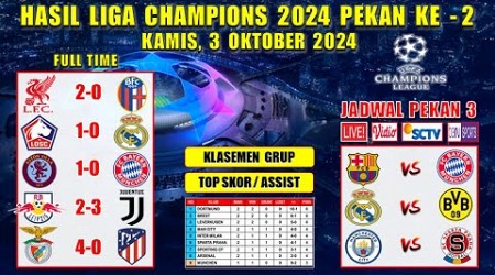 Hasil Liga Champions Tadi Malam ~ LIVERPOOL vs BOLOGNA ~ LILLE vs REAL MADRID ~ UCL 2024 Pekan Ke 2