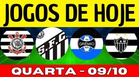 JOGOS DE HOJE | DESTA QUARTA-FEIRA 09/10/2024 | RODADA DO BRASILEIRÃO 2024 | JOGO DE HOJE