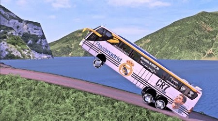 Driving Bus Real Madrid Ronaldo the Most Dangerous Roads in ETS2 - Euro Truck Simulator 2