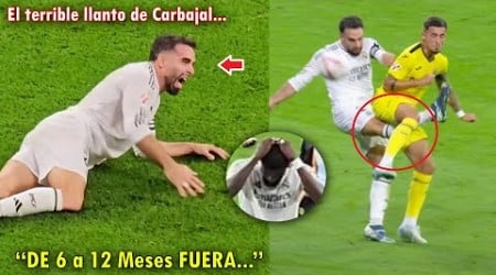 ASI FUE la TERRIBLE LESION de CARVAJAL y DESCONSOLADO LLANTO con el MADRID HOY