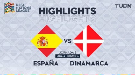 HIGHLIGHTS - España vs Dinamarca | UEFA Nations League 2024 | TUDN