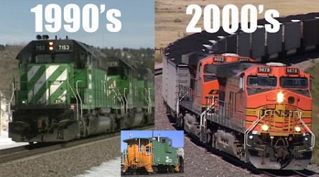 Burlington Northern to BNSF, A decade of change in Newcastle, Wyoming (1990-2007) Full Video