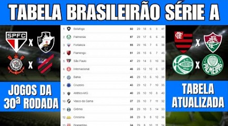 CLASSIFICAÇÃO BRASILEIRÃO ATUALIZADA HOJE | JOGOS DA PRÓXIMA RODADA | BRASILEIRÃO 2024 | 30° RODADA