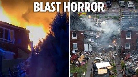 ‘Explosion’ sparks huge fire which rips through multiple homes &amp; leaves child in hospital