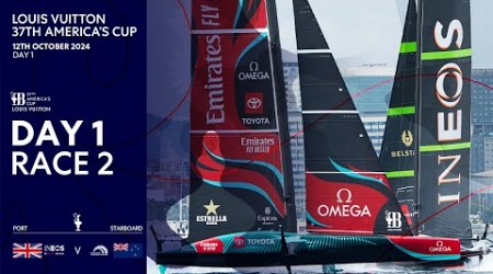 Louis Vuitton 37th America&#39;s Cup Race 2 | INEOS Britannia vs Emirates Team New Zealand | Full Replay