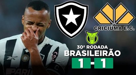 BOTAFOGO EMPATA COM O CRICIÚMA E FRUSTRA MARACANÃ LOTADO! BOTAFOGO 1 x 1 CRICIÚMA | Narração