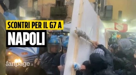 G7 Difesa Napoli, al corteo scontri con la polizia e lacrimogeni sotto la pioggia