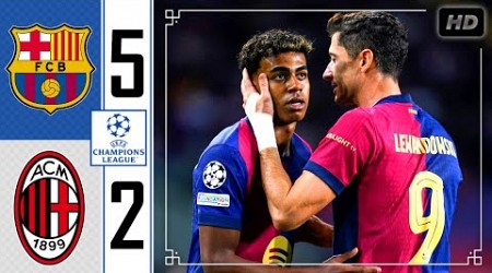 Barcelona vs AC Milan 5-2 • Champions League Highlights &amp; All Goals 2024 • Barcelona Tadi Malam