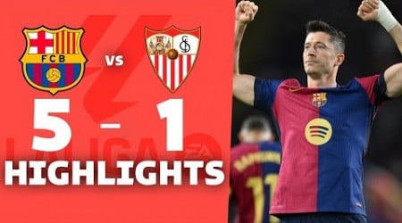 BARCELONA vs SEVILLA (5-1) | RESUMEN y GOLES DEL PARTIDO | La liga 2024