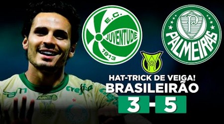 PALMEIRAS VENCE JUVENTUDE COM SHOW DE VEIGA E COLA NO LÍDER! JUVENTUDE 3 x 5 PALMEIRAS Narração