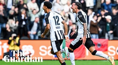 Heracles&#39; Mario Engels scores incredible goal from halfway line against Ajax