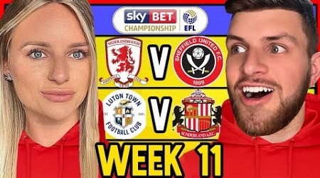 CHAMPIONSHIP WEEK 11 PREDICTIONS