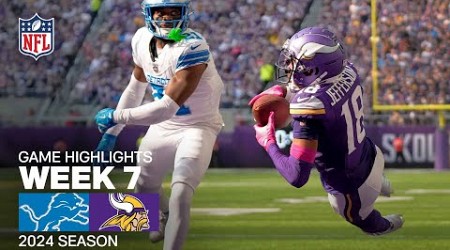 Detroit Lions vs. Minnesota Vikings Game Highlights | NFL 2024 Week 7