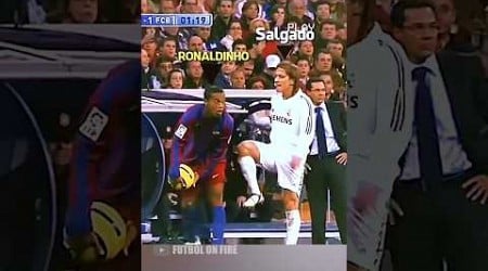 Este defensor del Real Madrid quiso intimidar a Ronaldinho #futbol #ronaldinho #realmadrid #shorts