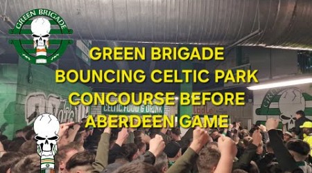 Green Brigade Bouncing In Celtic Park Concourse Before Aberdeen Game