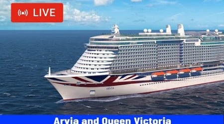 SHIPS TV - Queen Victora &amp; Arvia Cruise Departing Port of Southampton (LIVE)