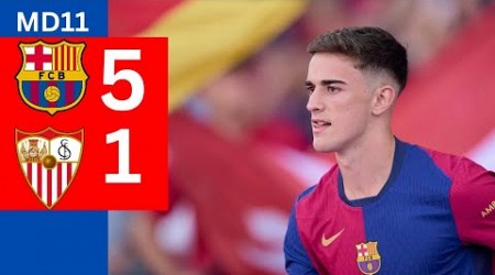 Barcelona vs Sevilla 5-1 | Highlights Extended | Gavi Returns