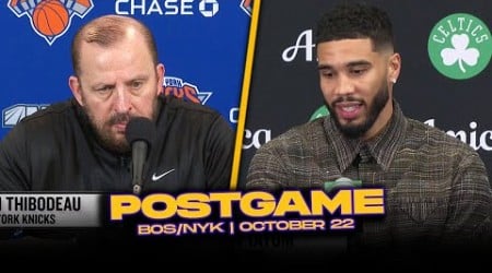 Celtics/Knicks Postgame: Thibs, Tatum, Brown, Hoeford, Mazzulla Interviews | Oct 22, 2024