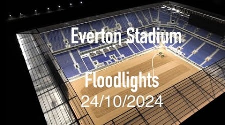 Everton Stadium: Floodlights On. 24/10/2024