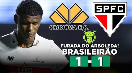 SÃO PAULO EMPATA COM CRICIÚMA COM FALHA E GOLAÇO! CRICIÚMA 1 x 1 SÃO PAULO Brasileirão | Narração