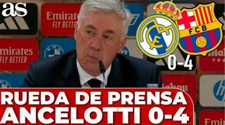 ANCELOTTI, RUEDA PRENSA COMPLETA hoy REAL MADRID 0 - BARCELONA 4 LALIGA DEBACLE BLANCA