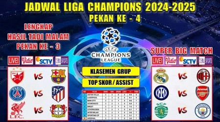 Jadwal Liga Champions 2024 Pekan Ke 4 ~ INTER MILAN vs ARSENAL ~ REAL MADRID vs AC MILAN ~ UCL 2024