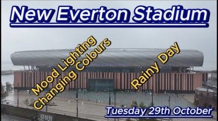 New Everton FC Stadium - Mood Lighting changing colours! Bramley Moore Dock - 29th October 2024 #efc