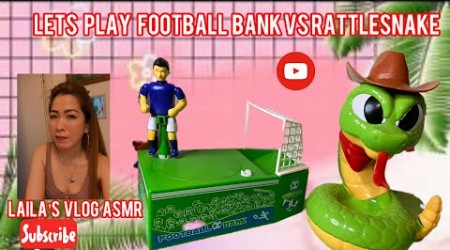 LET’S PLAY ASMR SHOOTING SOCCER BANK COINS VS SCARY RATTLESNAKE 