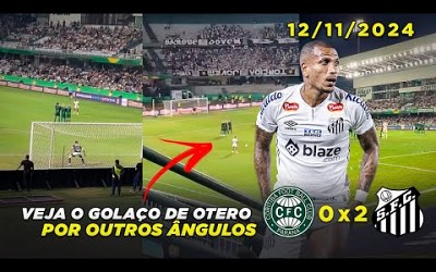 Confira o golaço de falta de Otero direto das arquibancadas | Coritiba 0x2 Santos | 12/11/2024