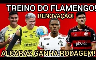 TREINO FLAMENGO! RENOVAÇÃO COM EVERTON ARAÚJO! ALCARAZ GANHANDO RODAGEM! BRUNO HENRIQUE VAI JOGAR?