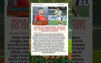 Kerap Dibandingkan dengan Jay Idzes, Rizky Ridho Kaget: Dia Lawan Inter Milan, Saya Madura United