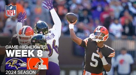 Baltimore Ravens vs. Cleveland Browns | 2024 Week 8 Game Highlights