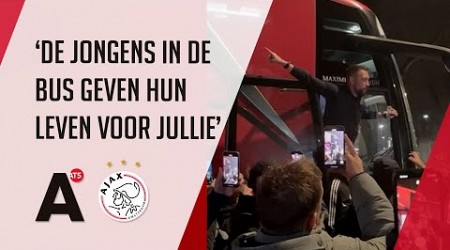 Honderden ajaxfans wachten Ajax-bus op na winst feyenoord