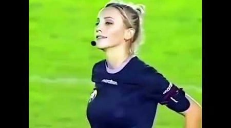 Female Referee with Swag Takes Over the Football Field! #refere #soccer #football #viralvideo #trend