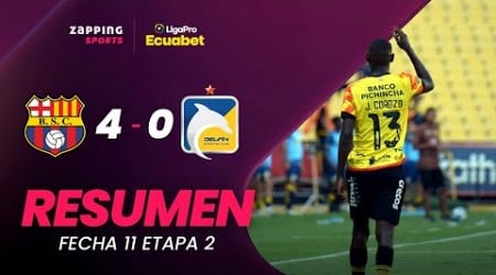 Barcelona SC 4 - 0 Delfín SC Resumen Fecha 11 / 2da Etapa / LigaPro Ecuabet