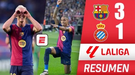 BARCELONA golea al ESPANYOL 3-1 y se despega del REAL MADRID en la punta. Doblete de Olmo | La Liga